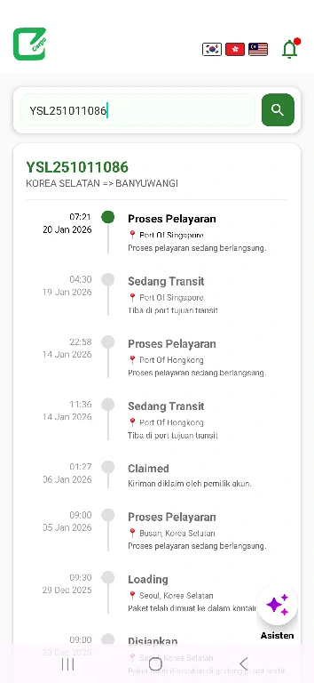Fitur eCargo: Tracking