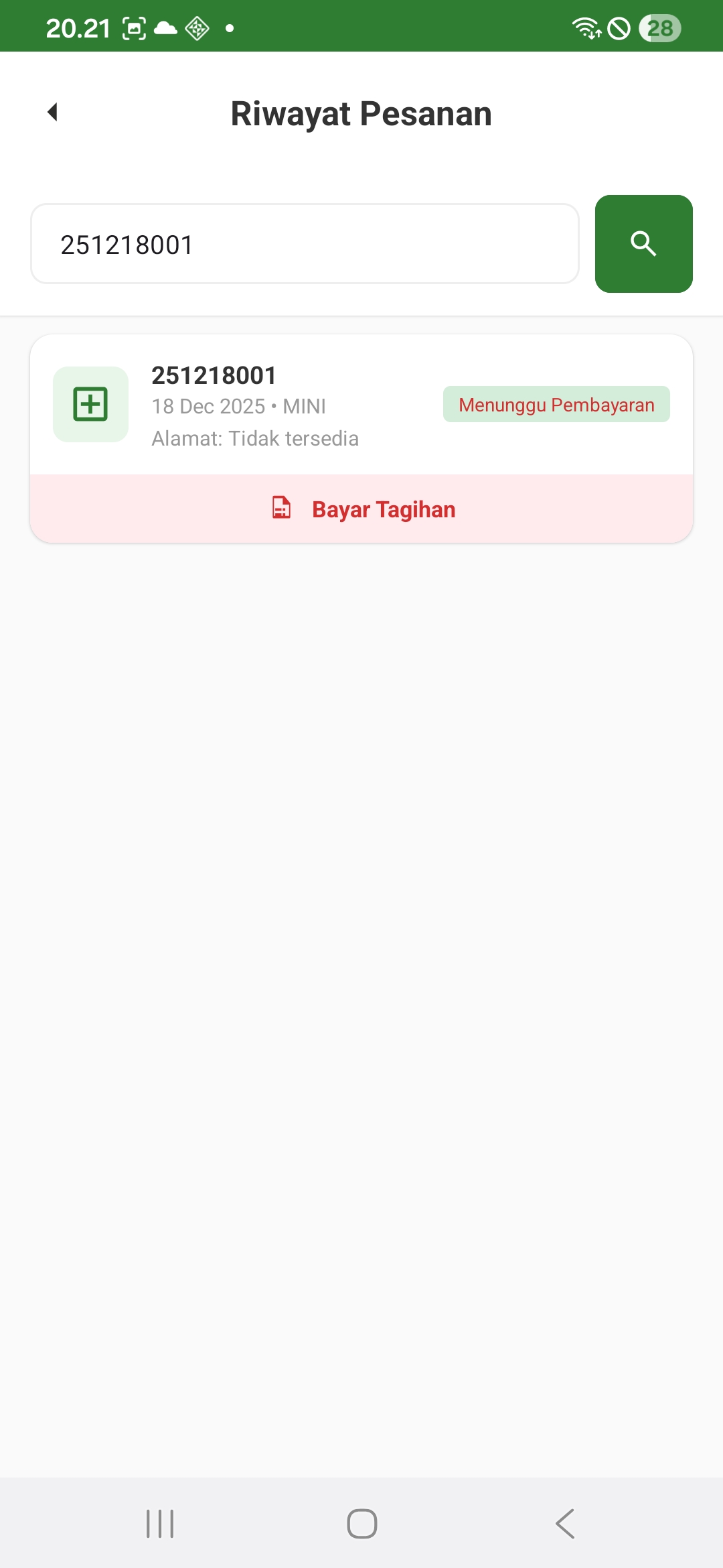 Fitur eCargo: Riwayat Pesanan